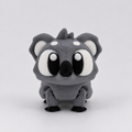 Figurine koala grise imprimée en 3D vue de face
