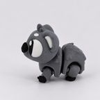 Figurine koala grise imprimée en 3D vue de profil